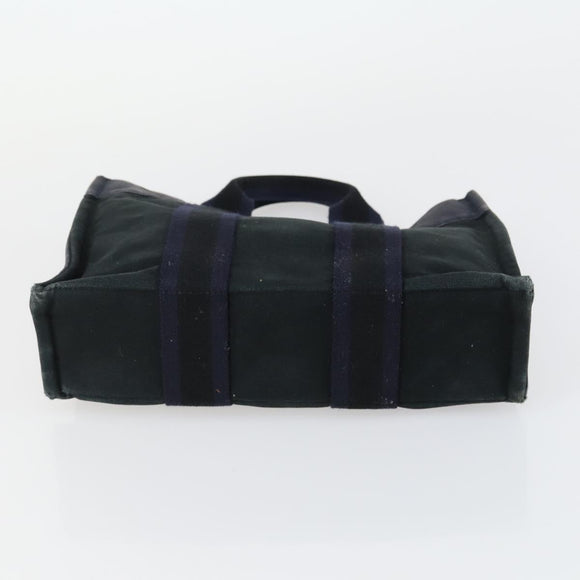 HERMES Fourre Tout Hand Bag Canvas 6 Set Gray Black Green Auth ki6229