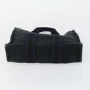 HERMES Fourre Tout Handtas Canvas 6-delig Grijs Zwart Groen Auth ki6229-25