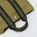 HERMES Fourre Tout Hand Bag Canvas 6 Set Gray Black Green Auth ki6229-29