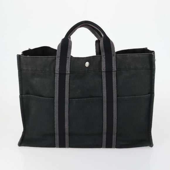 HERMES Fourre Tout Handtas Canvas 6-delig Grijs Zwart Groen Auth ki6229