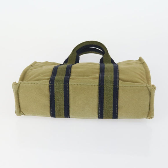 HERMES Fourre Tout Handtas Canvas 6-delig Grijs Zwart Groen Auth ki6229