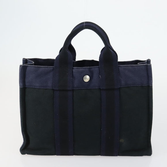 HERMES Fourre Tout Handtas Canvas 6-delig Grijs Zwart Groen Auth ki6229