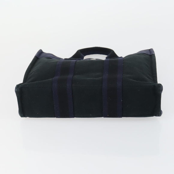 HERMES Fourre Tout Hand Bag Canvas 6 Set Gray Black Green Auth ki6229