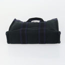 HERMES Fourre Tout Handtas Canvas 6-delig Grijs Zwart Groen Auth ki6229-35