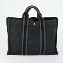 HERMES Fourre Tout Handtas Canvas 6-delig Grijs Zwart Groen Auth ki6229-3