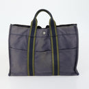 HERMES Fourre Tout Handtas Canvas 6-delig Grijs Zwart Groen Auth ki6229-8