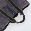 HERMES Fourre Tout Handtas Canvas 6-delig Grijs Zwart Groen Auth ki6229-9