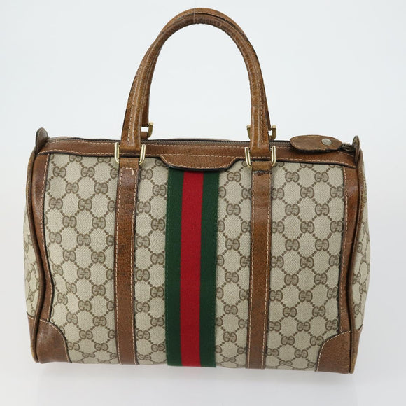 GUCCI GG Crystal GG Supreme Canvas Guccissima Bag 5 Set Beige Black Auth ki6230