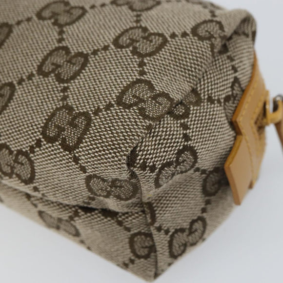 GUCCI GG Canvas Pouch Beige 039 1118 Auth ki6231