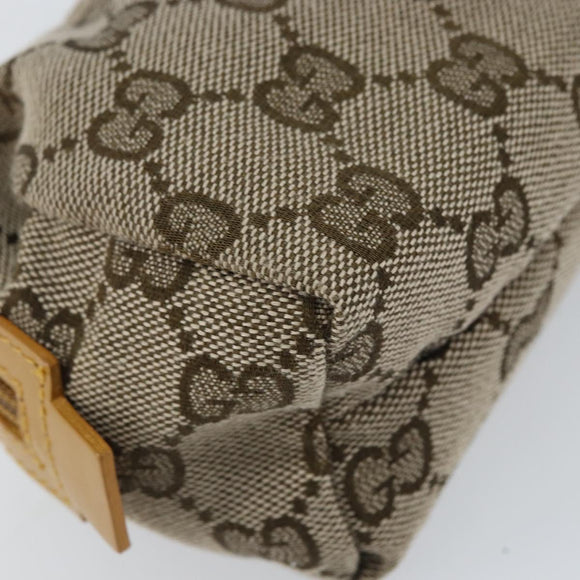 GUCCI GG Canvas Pouch Beige 039 1118 Auth ki6231