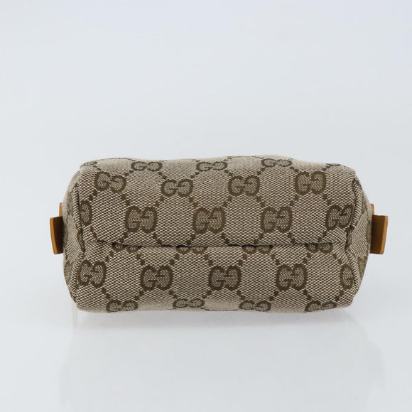 GUCCI GG Canvas Pouch Beige 039 1118 Auth ki6231