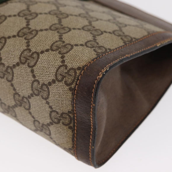 GUCCI GG Supreme Web Sherry Line Clutch Bag PVC Beige Red 89 01 002 Auth ki6233