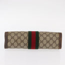 GUCCI GG Supreme Web Sherry Line Clutch Bag PVC Beige Red 89 01 002 Auth ki6233-6