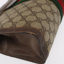 GUCCI GG Supreme Web Sherry Line Clutch Bag PVC Beige Red 89 01 002 Auth ki6233-7