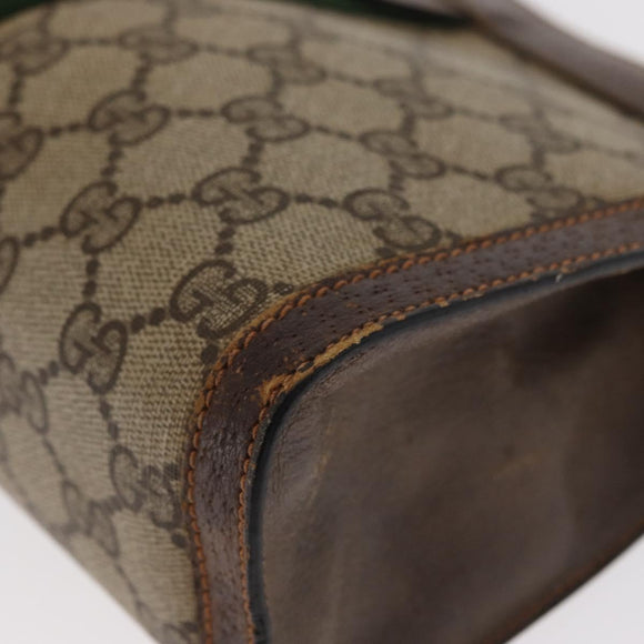 GUCCI GG Supreme Web Sherry Line Clutch Bag PVC Beige Red 89 01 002 Auth ki6233