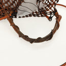 LOEWE Mesh Hand Bag Leather 2way Brown Auth ki6238V-8