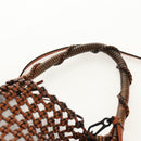 LOEWE Mesh Hand Bag Leather 2way Brown Auth ki6238V-15