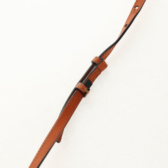 LOEWE Mesh Hand Bag Leather 2way Brown Auth ki6238V