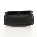 CELINE Chain Shoulder Bag Leather Black Gold Auth ki6240V-5