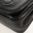 CELINE Chain Shoulder Bag Leather Black Gold Auth ki6240V-16