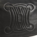 CELINE Chain Shoulder Bag Leather Black Gold Auth ki6240V-19