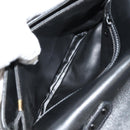 CELINE Chain Shoulder Bag Leather Black Gold Auth ki6240V-22