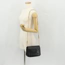 CELINE Chain Shoulder Bag Leather Black Gold Auth ki6240V-26