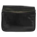 CELINE Chain Shoulder Bag Leather Black Gold Auth ki6240V-2