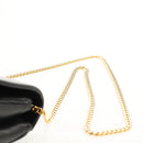 CELINE Chain Shoulder Bag Leather Black Gold Auth ki6240V-14