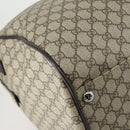 GUCCI GG Supreme Boston Bag PVC 2way Beige Silver 101672 Auth ki6241-13