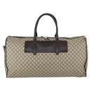 GUCCI GG Supreme Boston Bag PVC 2way Beige Silver 101672 Auth ki6241-3