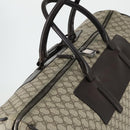 GUCCI GG Supreme Boston Bag PVC 2way Beige Silver 101672 Auth ki6241-6