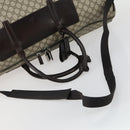 GUCCI GG Supreme Boston Bag PVC 2way Beige Silver 101672 Auth ki6241-7