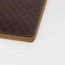 CELINE Macadam Canvas Travel Case PVC Leather Brown Gold Auth ki6242-16