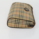 Burberrys Nova Check Clutch Bag Canvas 3 Set Beige Auth ki6243-11