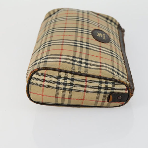 Burberrys Nova Check Clutch Bag Canvas 3 Set Beige Auth ki6243
