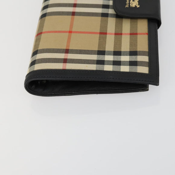 Burberrys Nova Check Clutch Bag Canvas 3 Set Beige Auth ki6243