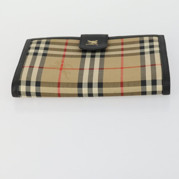 Burberrys Nova Check Clutch Bag Canvas 3 Set Beige Auth ki6243