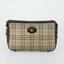Burberrys Nova Check Clutch Bag Canvas 3 Set Beige Auth ki6243-2