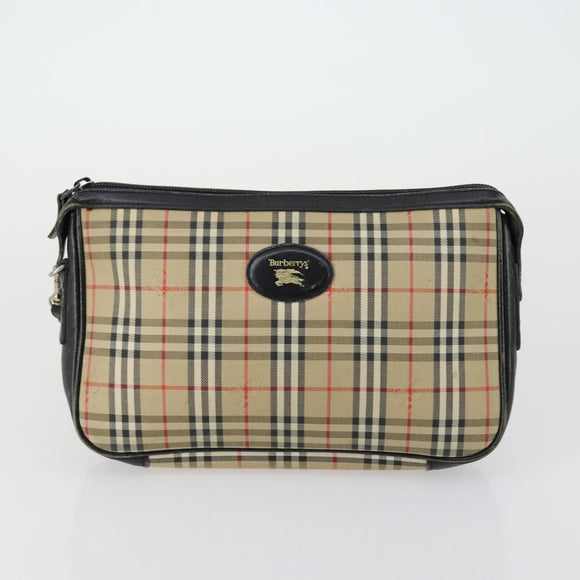 Burberrys Nova Check Clutch Bag Canvas 3 Set Beige Auth ki6243