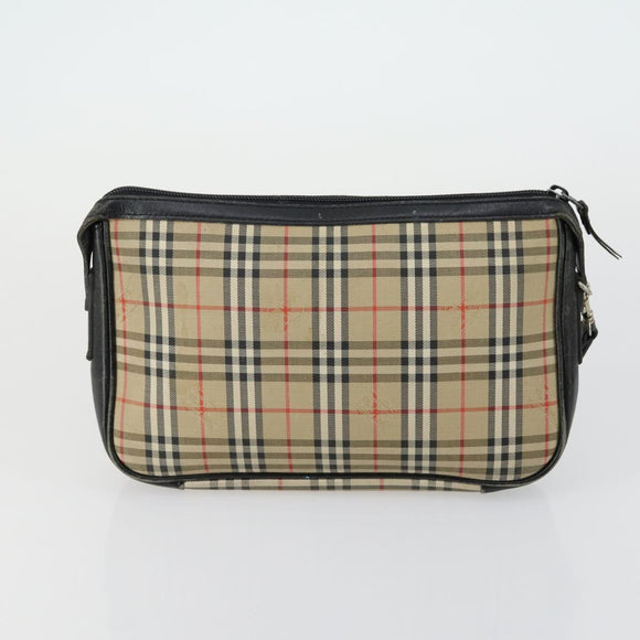 Burberrys Nova Check Clutch Bag Canvas 3 Set Beige Auth ki6243