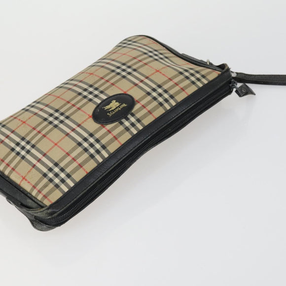 Burberrys Nova Check Clutch Bag Canvas 3 Set Beige Auth ki6243