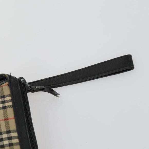 Burberrys Nova Check Clutch Bag Canvas 3 Set Beige Auth ki6243