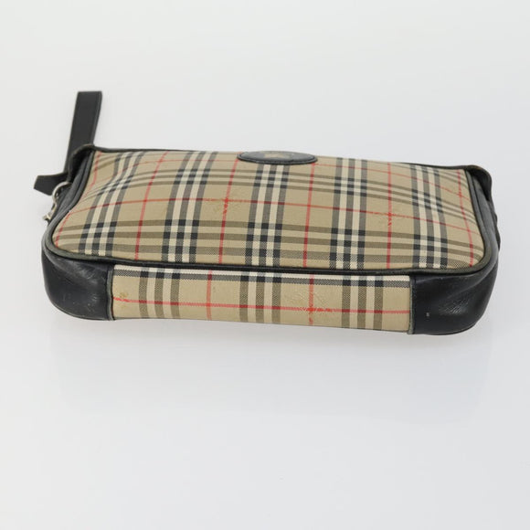 Burberrys Nova Check Clutch Bag Canvas 3 Set Beige Auth ki6243