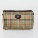 Burberrys Nova Check Clutch Bag Canvas 3 Set Beige Auth ki6243-9