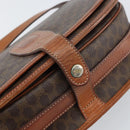 CELINE Macadam Canvas Shoulder Bag PVC Leather Brown Gold Auth ki6244-10