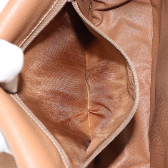 CELINE Macadam Canvas Shoulder Bag PVC Leather Brown Gold Auth ki6244