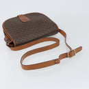 CELINE Macadam Canvas Shoulder Bag PVC Leather Brown Gold Auth ki6244-7