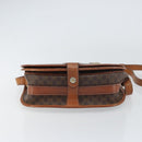 CELINE Macadam Canvas Shoulder Bag PVC Leather Brown Gold Auth ki6244-5