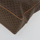 CELINE Macadam Canvas Tote Bag PVC Leather Brown Gold Auth ki6248-14